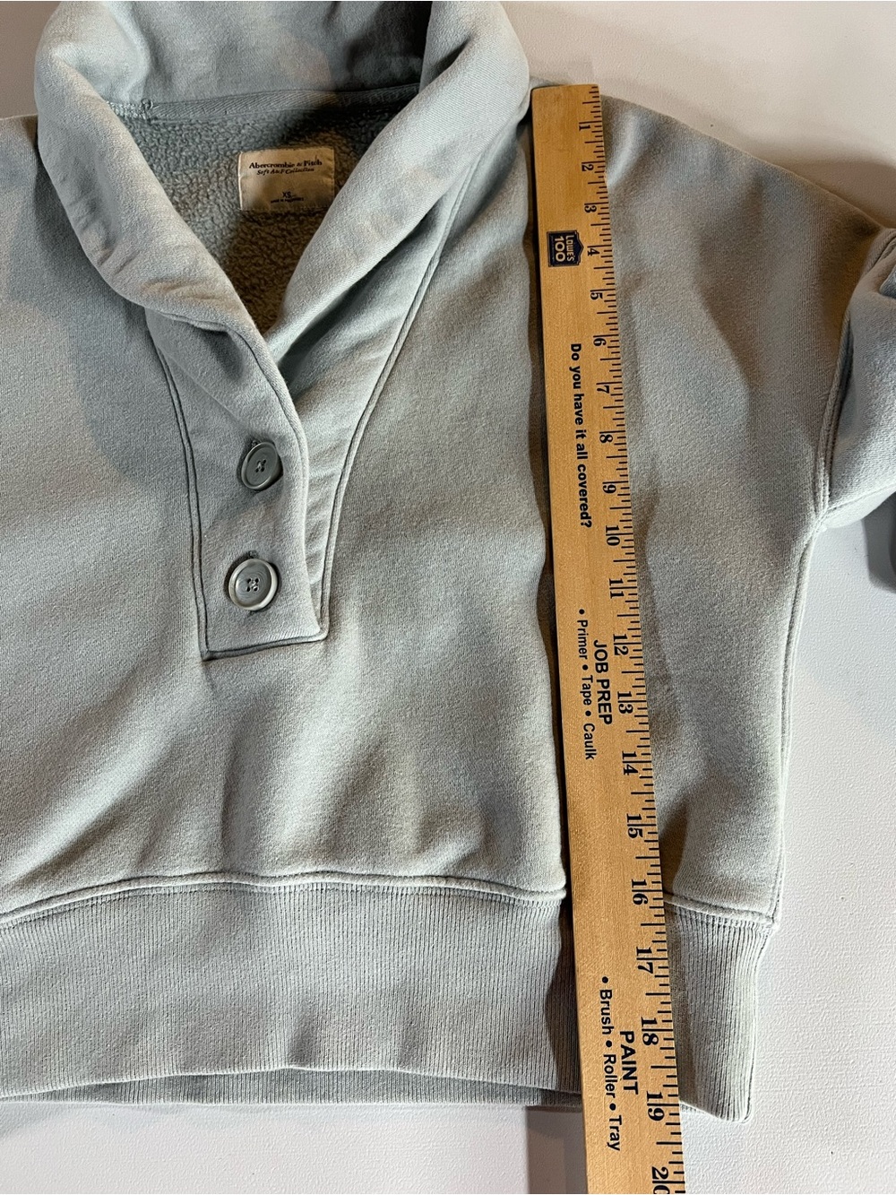 Abercrombie & Fitch Soft AF Collection Shawl Collar Light Blue Sweatshirt XS - Picture 5 of 6